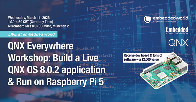 Wednesday (Day 2): QNX Everywhere Workshop: Build a Live QNX OS 8.0.2 application and Run on Raspberry Pi 5